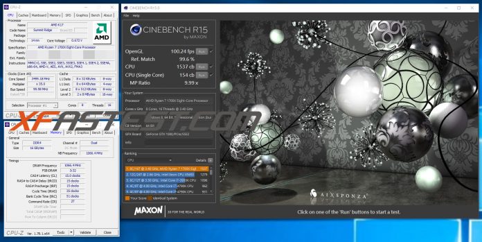 AMD Ryzen 7 1700X Cinebench
