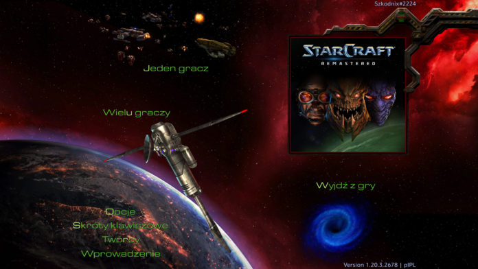 Starcraft Remastered - menu główne