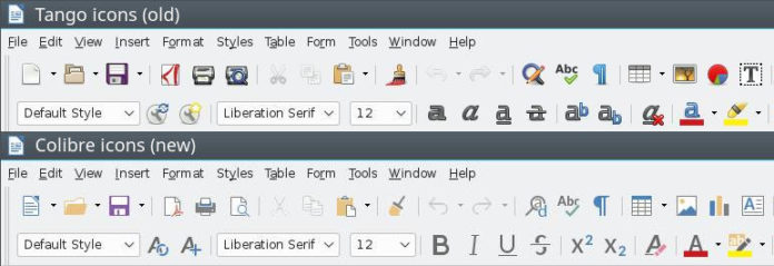 LibreOffice 6.1 - ikony Colibre