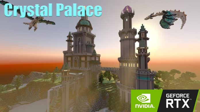 minecraft with rtx beta crystal palace creator world key art